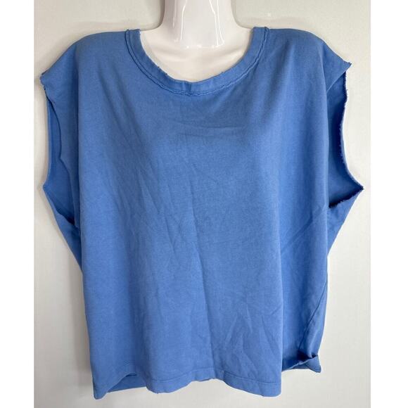 AERIE Women's Thrashed Blue Sweatshirt Medium‎ NWT - Picture 1 of 9
